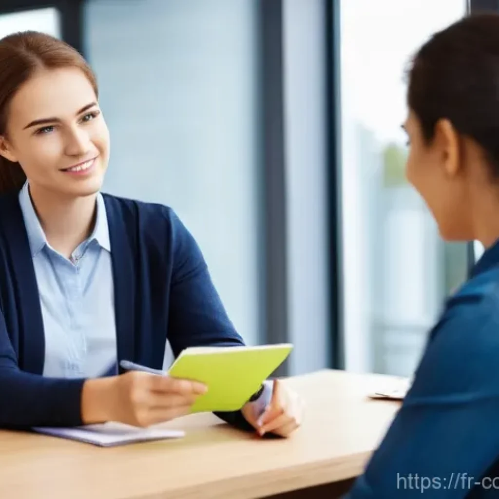 소비자 불만 처리 사례를 통한 학습법 - **Prompt: Empathetic Customer Service Interaction**
"A brightly lit, modern customer service off...