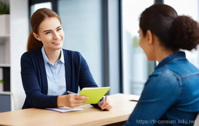 소비자 불만 처리 사례를 통한 학습법 - **Prompt: Empathetic Customer Service Interaction**
"A brightly lit, modern customer service off...