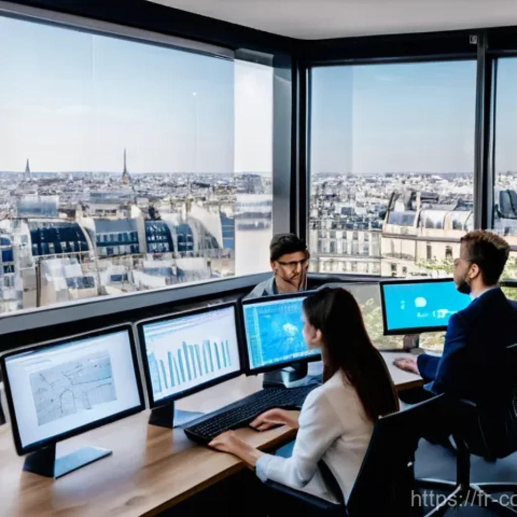 소비자전문기술사의 경력 관리 팁 - **Prompt 1: Collaborative Tech Innovation in Paris**
"A diverse group of young French tech profe...