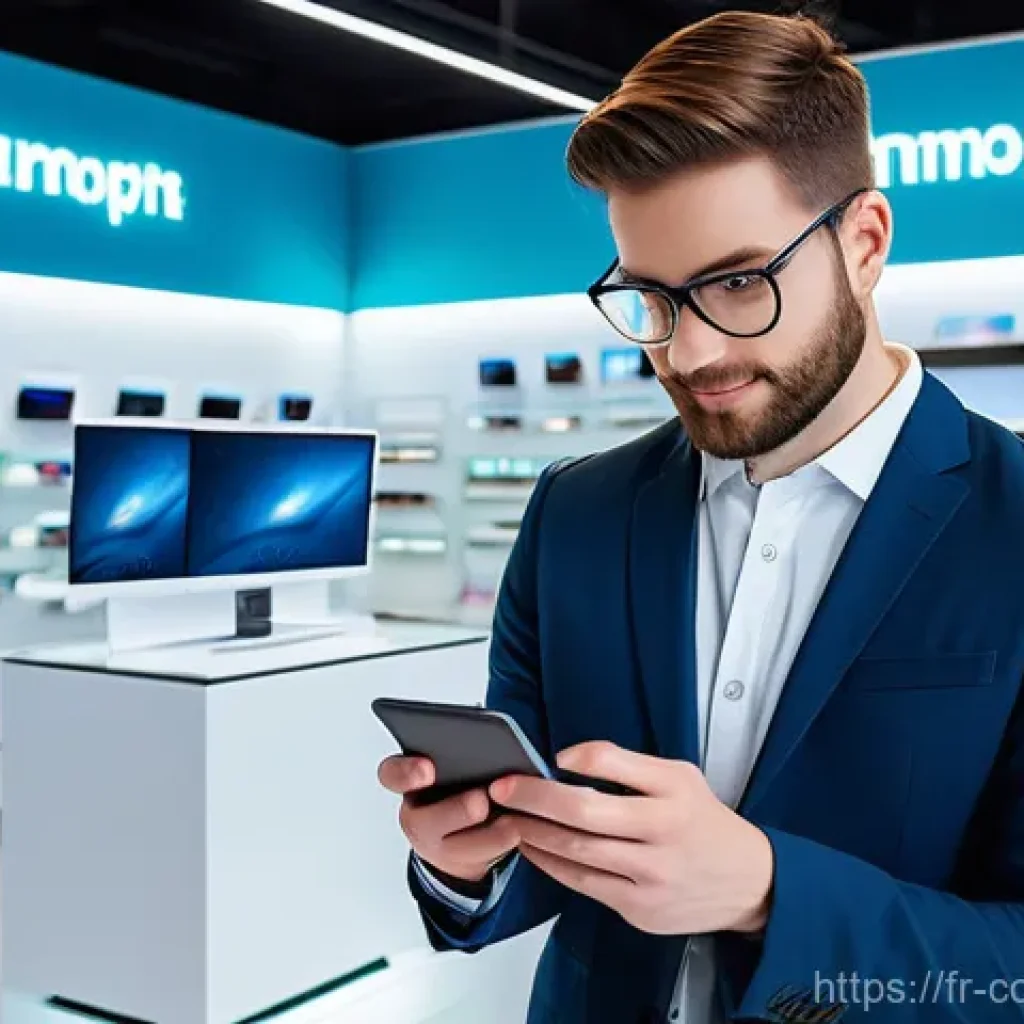 소비자전문기술사의 역할과 미래 전망 - **Prompt: The Guiding Light in a Tech Maze**
A bright, clean, and modern tech store or a futuris...