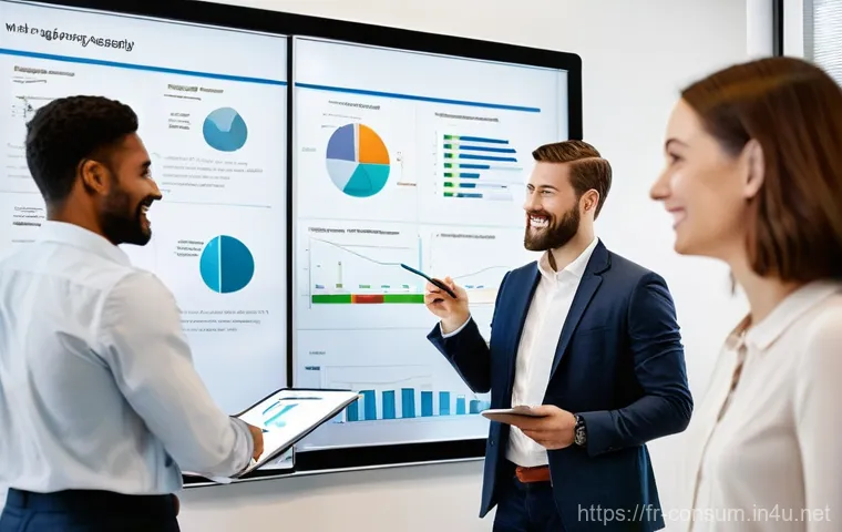 소비자중심 경영 사례와 디지털 혁신 전략 연구와 분석 - **Prompt:** A young woman, early 30s, with a warm smile, sits comfortably in a chic, minimalist Pari...