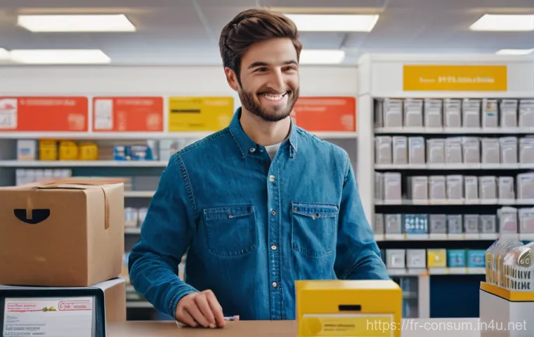 소비자 보호 관련 사례 리뷰 - A focused young woman, dressed in a smart casual outfit of a blazer and blouse, is seated at a well-...