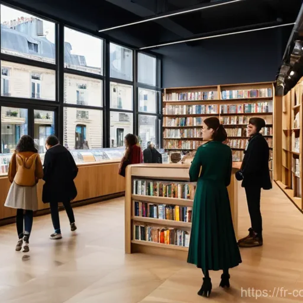 소비자 행동 데이터를 활용한 비즈니스 성공 사례 - **Prompt 1: AI-Powered Cultural Recommendations**
"A vibrant, modern bookstore and cultural hub ...