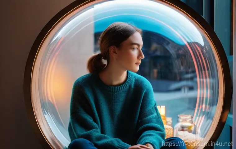 소비자 행동 데이터를 활용한 개인화 서비스 - **Prompt:** "A young woman, elegantly dressed in a chic, modest blouse and high-waisted trousers, si...