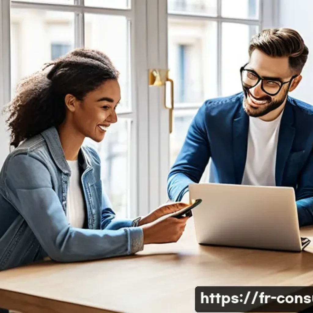 소비자 보호를 위한 글로벌 전략 - **Prompt:** A diverse group of young adults and adults, neatly dressed in smart casual attire, are e...