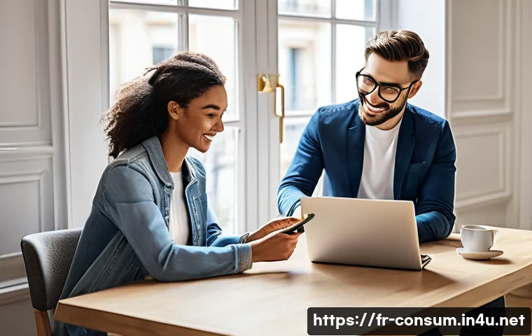 소비자 보호를 위한 글로벌 전략 - **Prompt:** A diverse group of young adults and adults, neatly dressed in smart casual attire, are e...