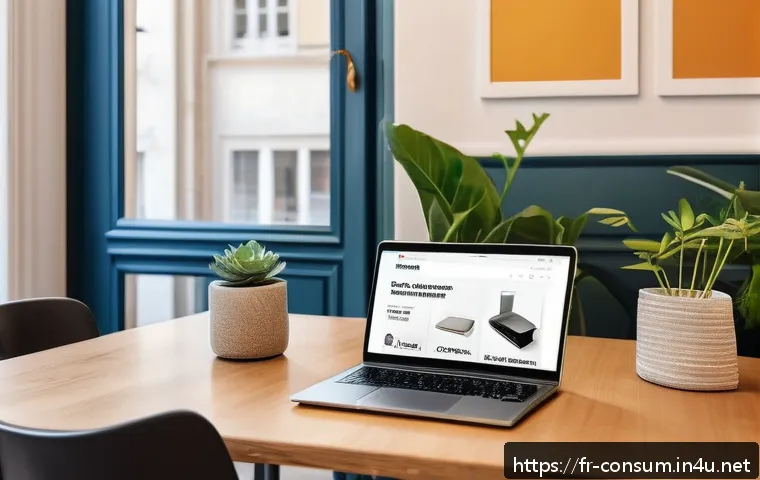소비자 보호와 관련된 최신 판례 - A modern French online marketplace scene showing a diverse group of consumers browsing electronic pr...