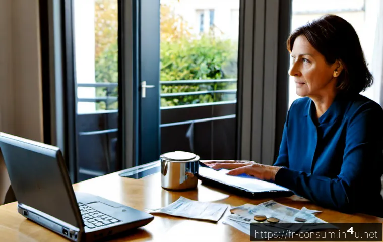 소비자 보호와 관련된 주요 이슈 분석 - Photorealistic French consumer protection consultation: a middle-aged woman in a bright Paris apartm...